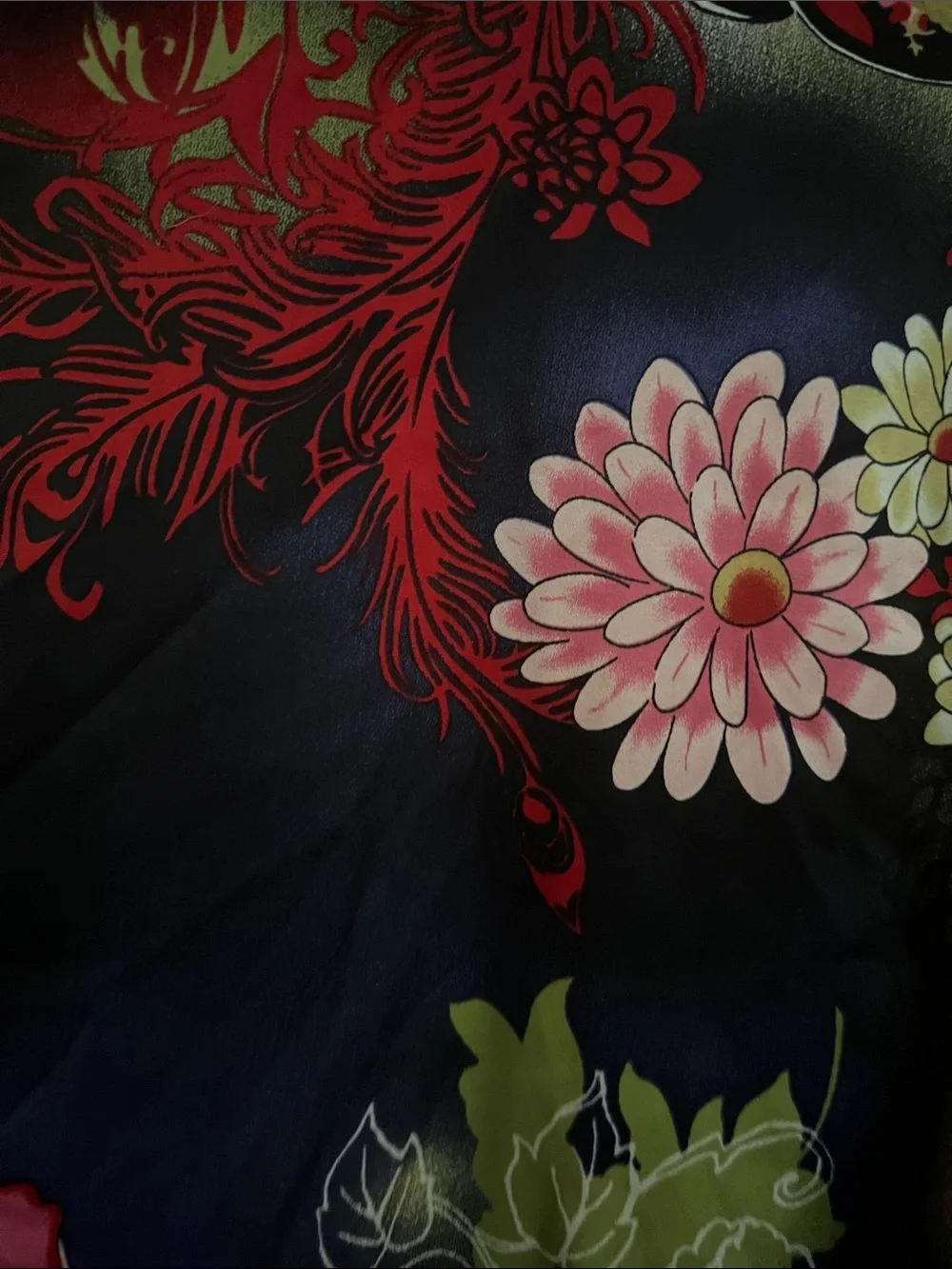 Elegant Floral Wrap Kimono Robe